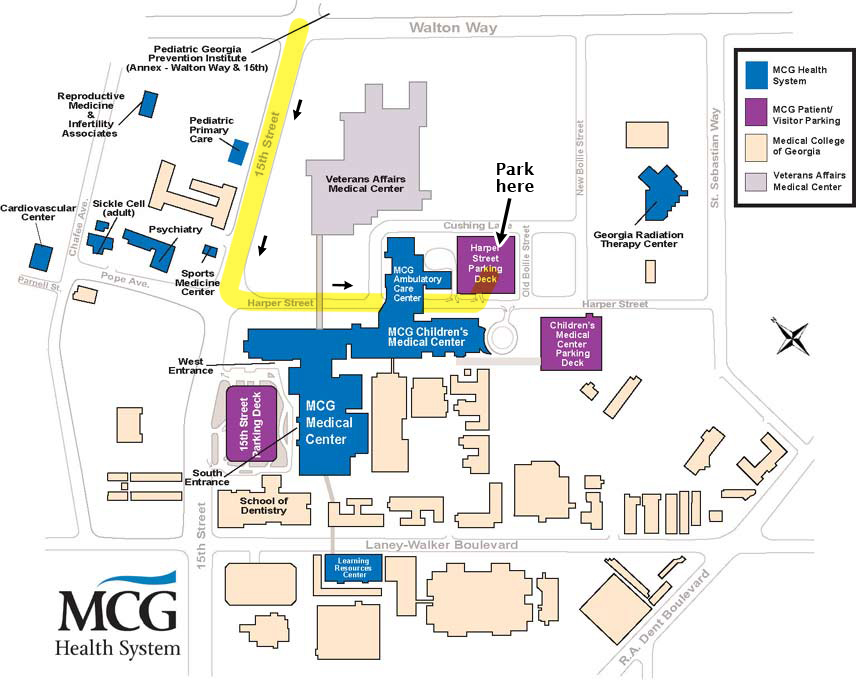 Map of Georgia Regents Medical Center